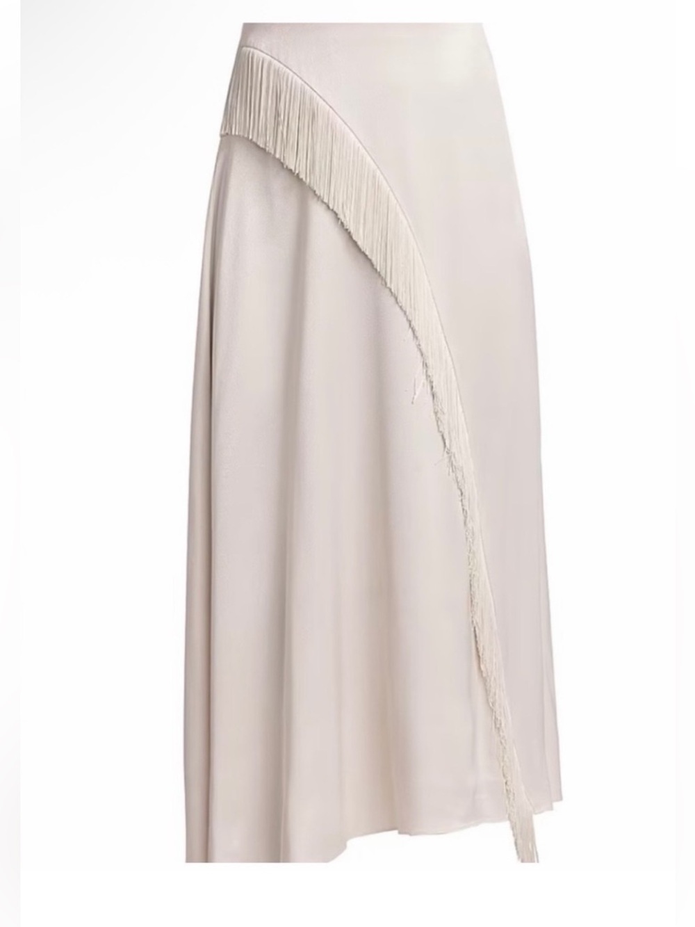 New Vince Women's Asymmetric Fringe Midi Skirt size 8 100% silk - Picture 2 of 16